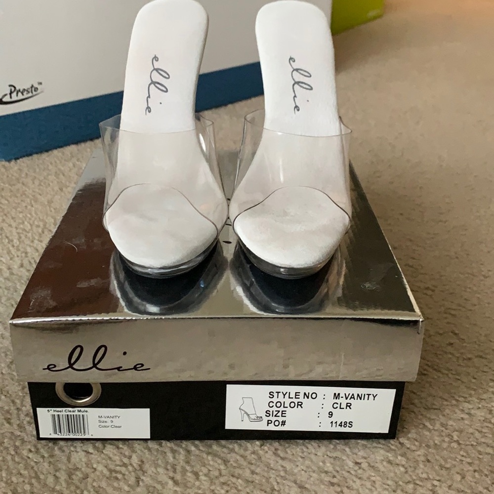 Ellie 5” clear mule heel